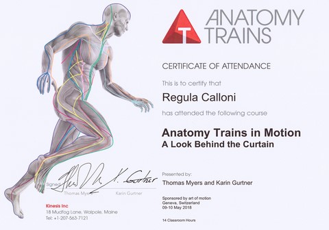 Diplôme de Regula Calloni (fascia-pilates)