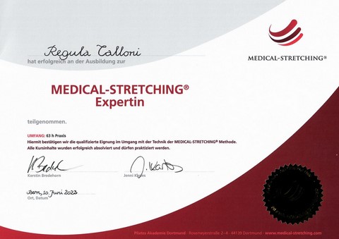 Diplôme de Regula Calloni (fascia-pilates)