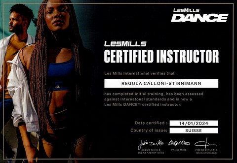 Diplôme de Regula Calloni (fascia-pilates)