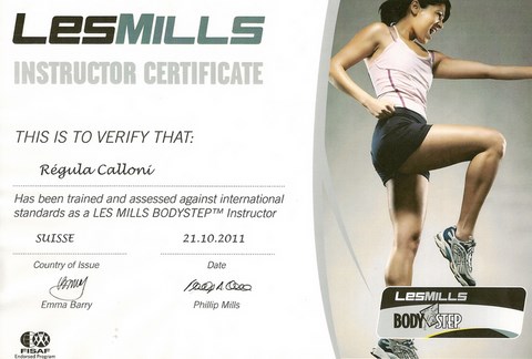 Diplôme de Regula Calloni (fascia-pilates)